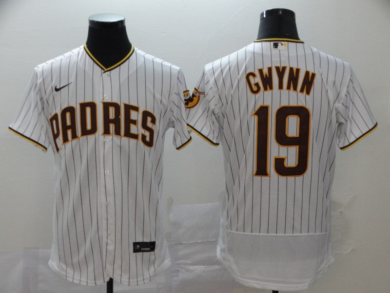 Men’s San Diego Padres #19 Tony Gwynn White Stitched Jersey