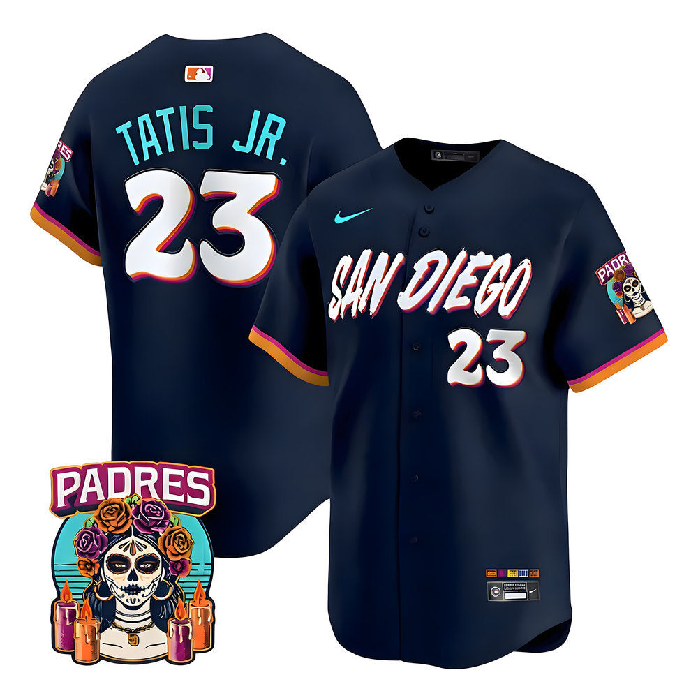 Men’s San Diego Padres #23 Fernando Tatis Jr. Navy 2026 City Connect Stitched Jersey-Button Up