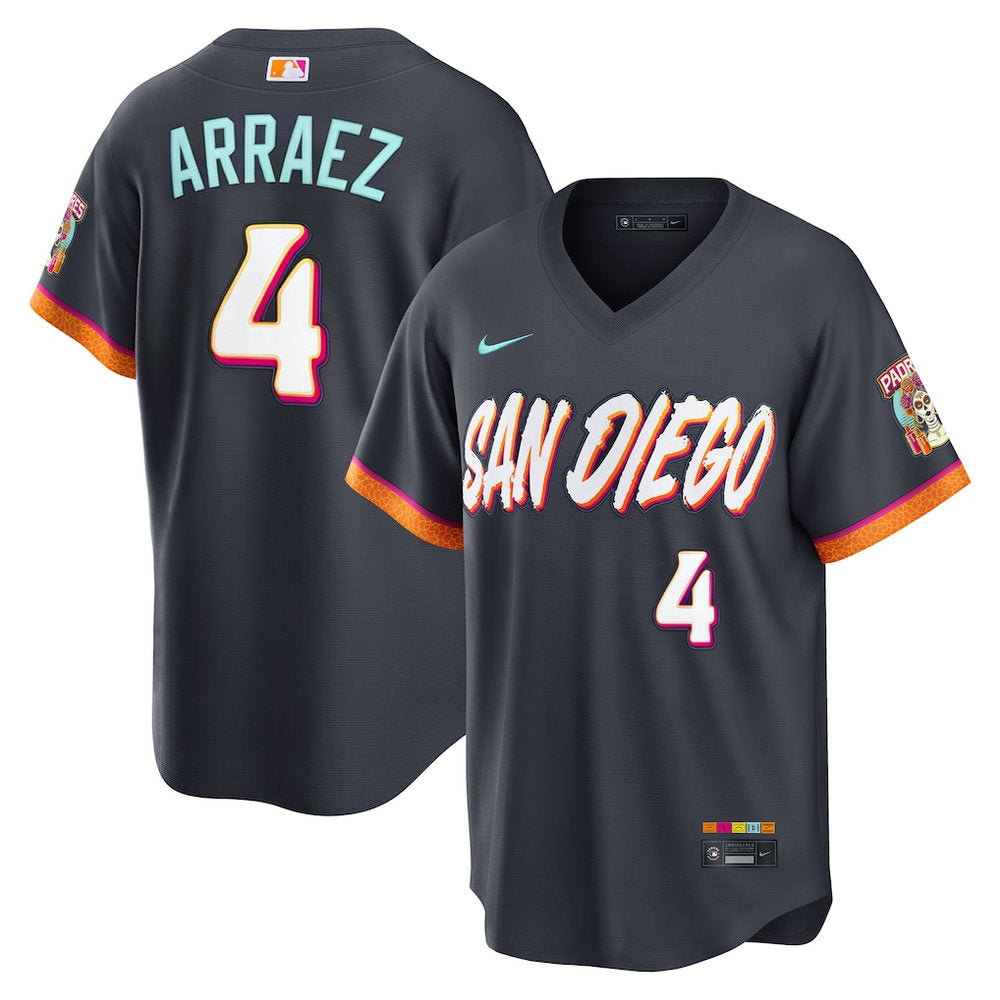 Men’s San Diego Padres #4 Luis Arraez Nike Obsidian 2026 City Connect Stadium Jersey