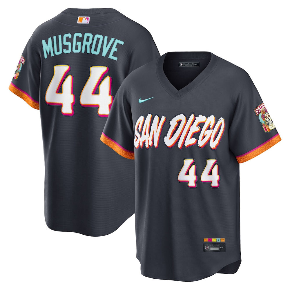 Men’s San Diego Padres #44 Joe Musgrove Nike Obsidian 2026 City Connect Stadium Jersey