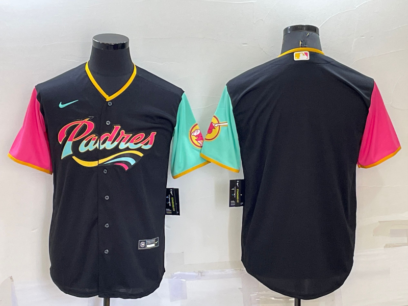 Men’s San Diego Padres Black City Connect Blank Jersey