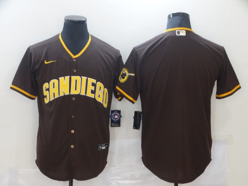 Men’s San Diego Padres Brown Road Blank Jersey