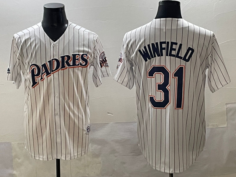 Men’s San Diego Padres Dave Winfield #31 White Jersey
