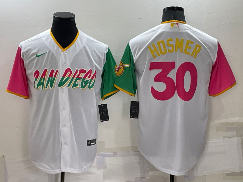 Men’s San Diego Padres Eric Hosmer #30 White Stitched Jersey