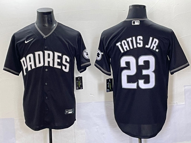 Men’s San Diego Padres Fernando Tatis Jr. #23 Black Lights Out Jersey