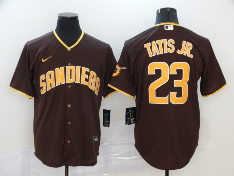 Men’s San Diego Padres Fernando Tatis Jr. #23 Stitched Brown Jersey