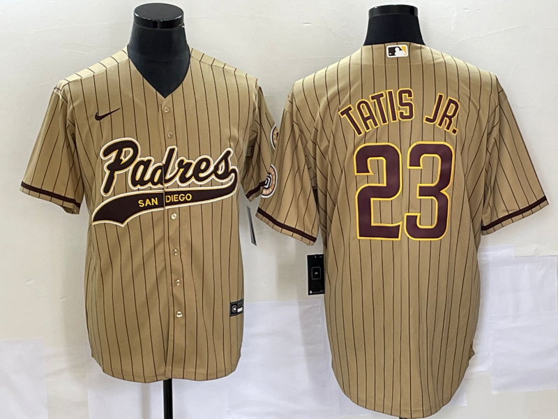 Men’s San Diego Padres Fernando Tatis Jr. #23 Tan Jersey Joint Edition