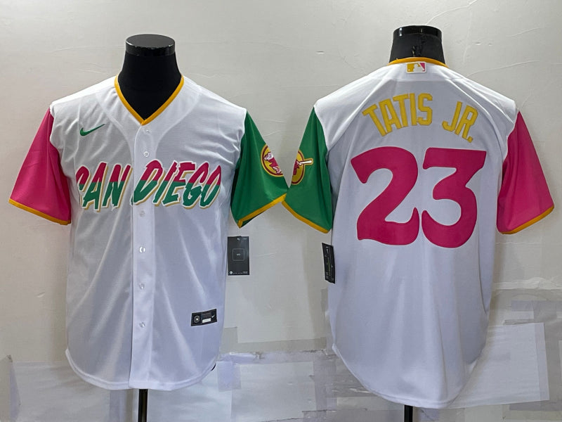 Men’s San Diego Padres Fernando Tatis Jr. #23 White Stitched Jersey