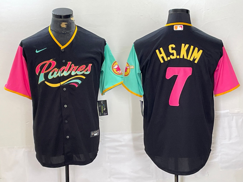 Men’s San Diego Padres Ha-Seong Kim #7 Black City Connect Jersey