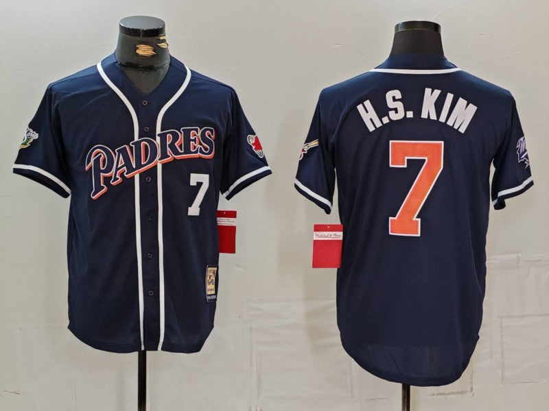 Men’s San Diego Padres Ha Seong Kim #7 Navy Limited Jersey