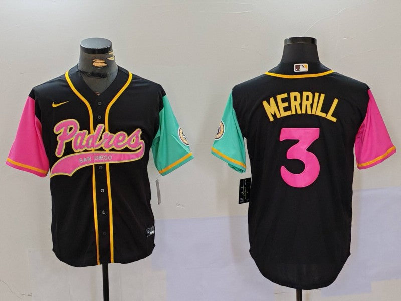 Men’s San Diego Padres Jackson Merrill #3 Black City Connect Jersey
