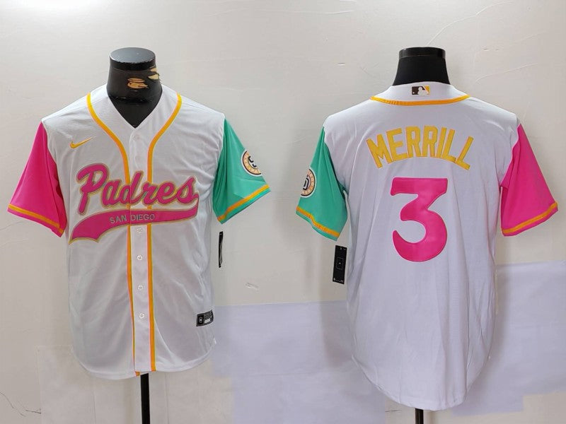 Men’s San Diego Padres Jackson Merrill #3 White City Connect Limited Jersey