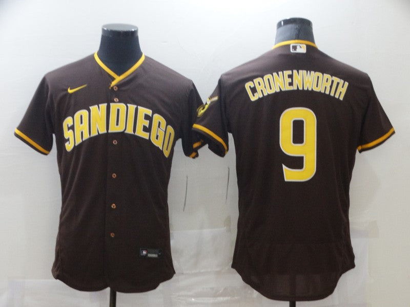 Men’s San Diego Padres Jake Cronenworth #9 Brown Stitched Jersey