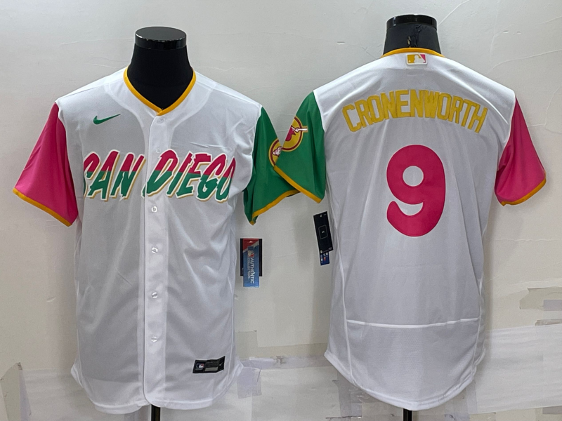 Men’s San Diego Padres Jake Cronenworth #9 White Stitched Jersey
