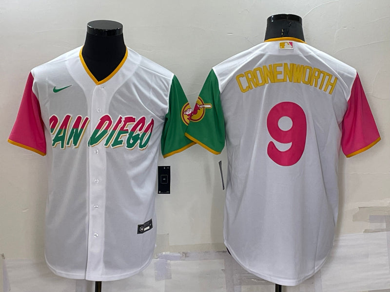 Men’s San Diego Padres Jake Cronenworth #9 White Stitched Jersey