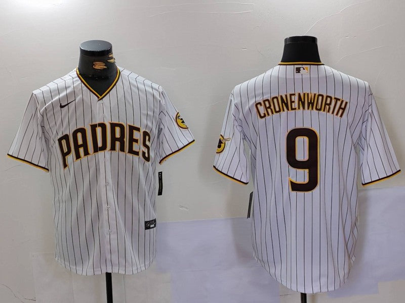 Men’s San Diego Padres Jake Cronenworth #9 White Stitched Jersey
