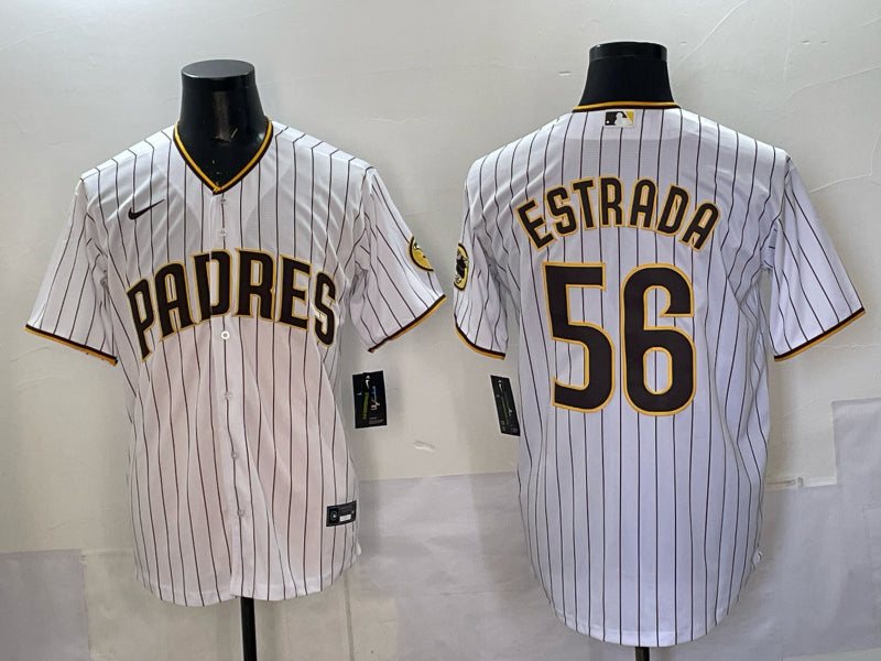 Men’s San Diego Padres Jeremiah Ramiro Estrada #56 White Home Jersey