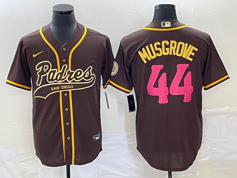Men’s San Diego Padres Joe Musgrove #44 Brown Jersey Joint Edition