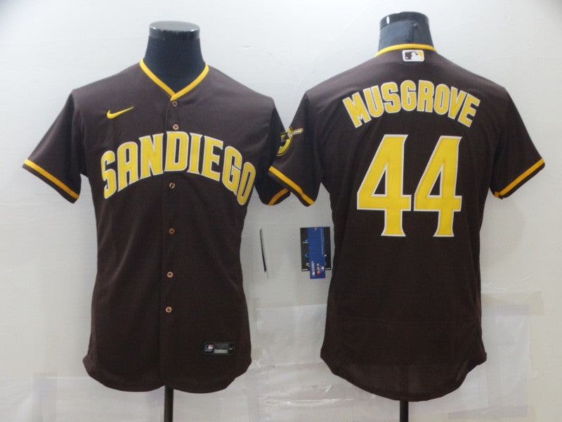Men’s San Diego Padres Joe Musgrove #44 Brown Stitched Jersey