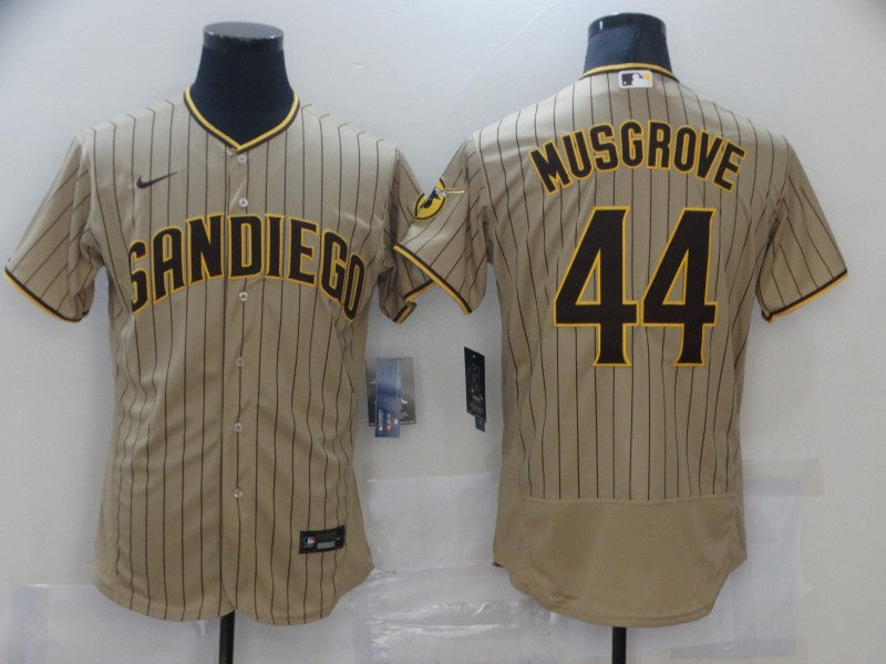 Men’s San Diego Padres Joe Musgrove #44 Khaki Stitched Jersey