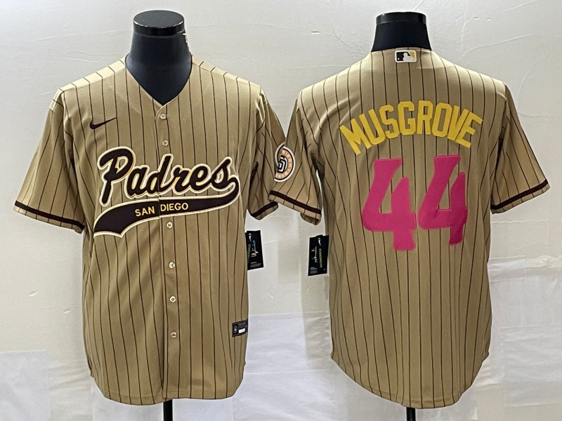 Men’s San Diego Padres Joe Musgrove #44 Tan Jersey Joint Edition