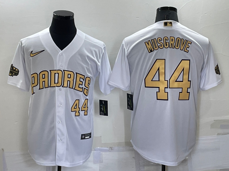 Men’s San Diego Padres Joe Musgrove #44 White Baseball Jersey
