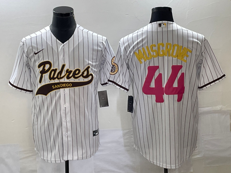 Men’s San Diego Padres Joe Musgrove #44 White Jersey Joint Edition