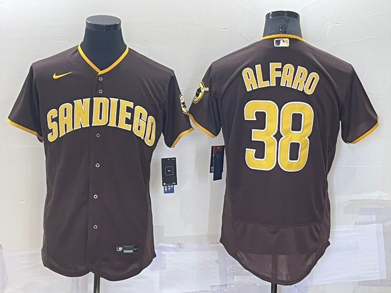 Men’s San Diego Padres Jorge Alfaro #38 Brown Stitched Jersey