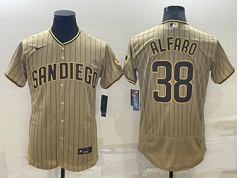 Men’s San Diego Padres Jorge Alfaro #38 Khaki Stitched Jersey