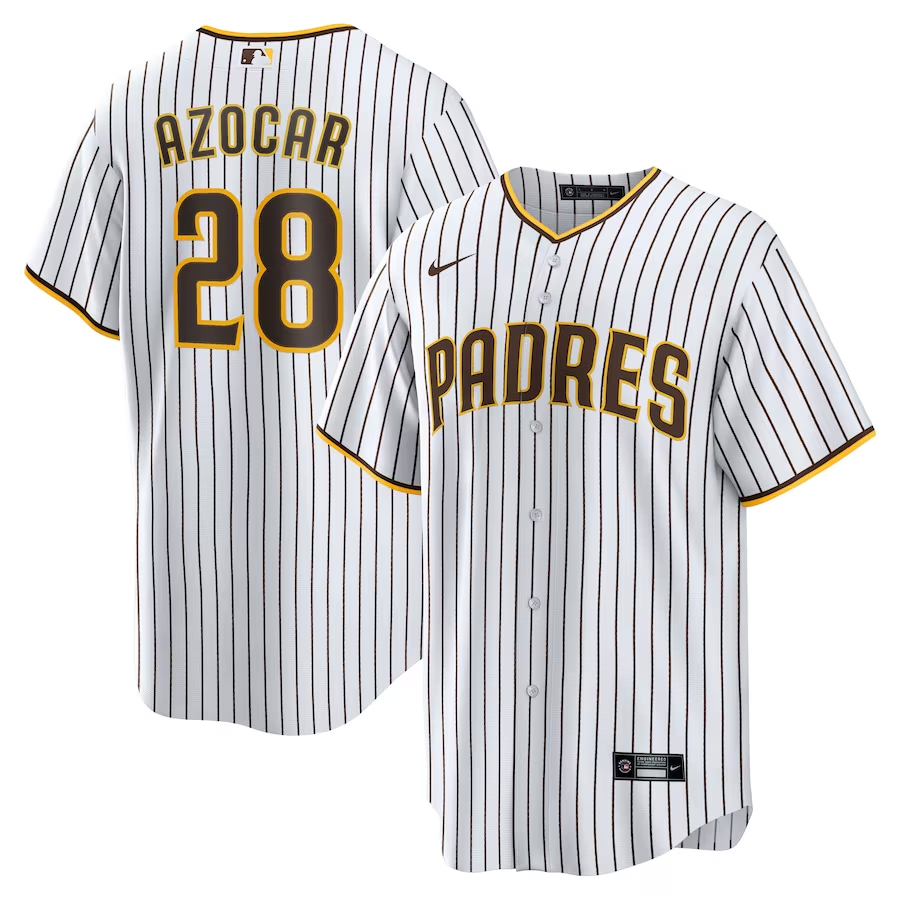 Men’s San Diego Padres Jose Azocar #28 White Home Jersey
