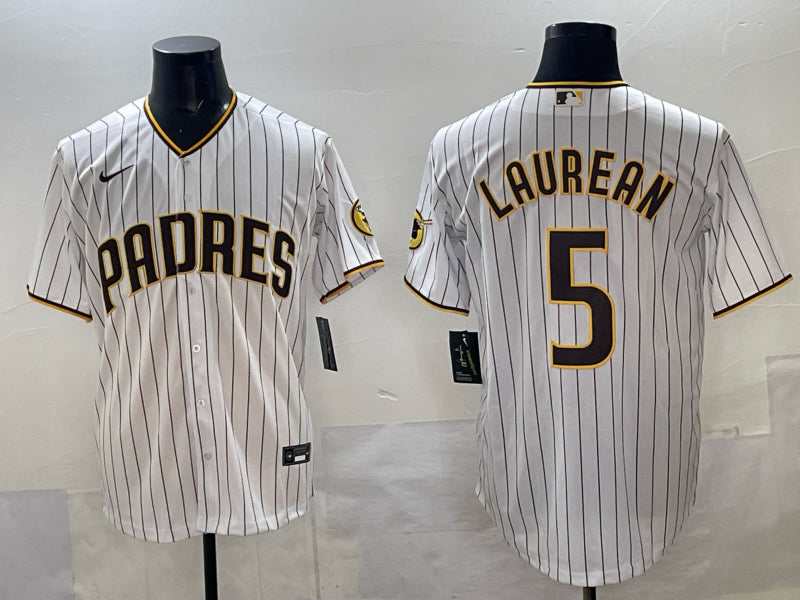 Men’s San Diego Padres Juan Laurean #5 White Home Jersey
