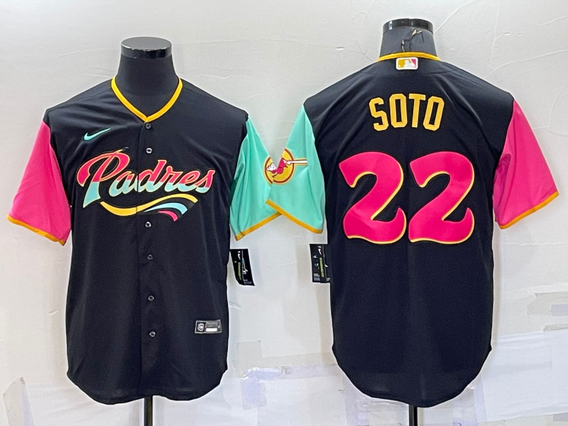 Men’s San Diego Padres Juan Soto #22 Black Stitched Jersey