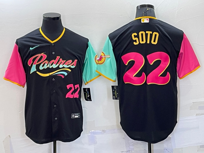 Men’s San Diego Padres Juan Soto #22 Black Stitched Jersey
