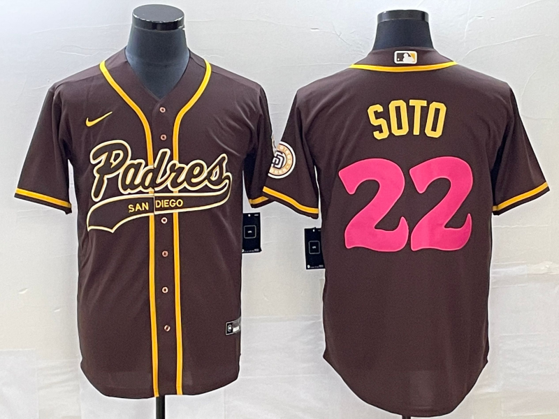 Men’s San Diego Padres Juan Soto #22 Brown Jersey Joint Edition