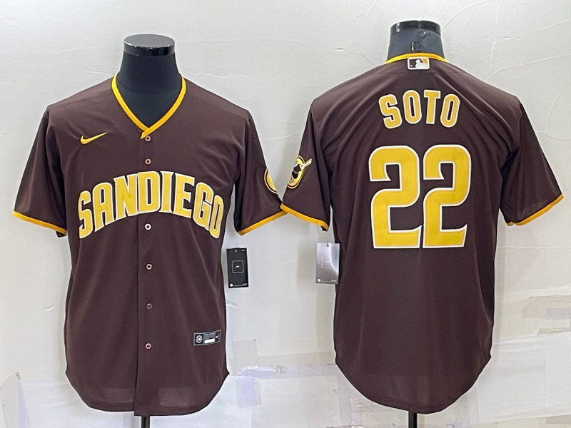 Men’s San Diego Padres Juan Soto #22 Brown Jersey