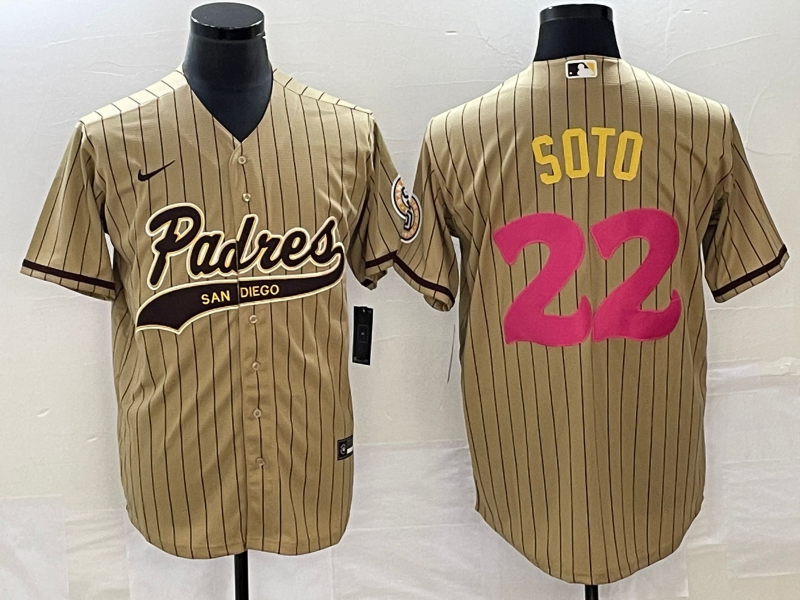 Men’s San Diego Padres Juan Soto #22 Tan Jersey Joint Edition