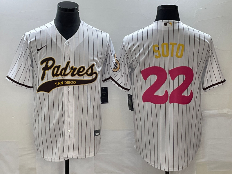 Men’s San Diego Padres Juan Soto #22 White Jersey Joint Edition