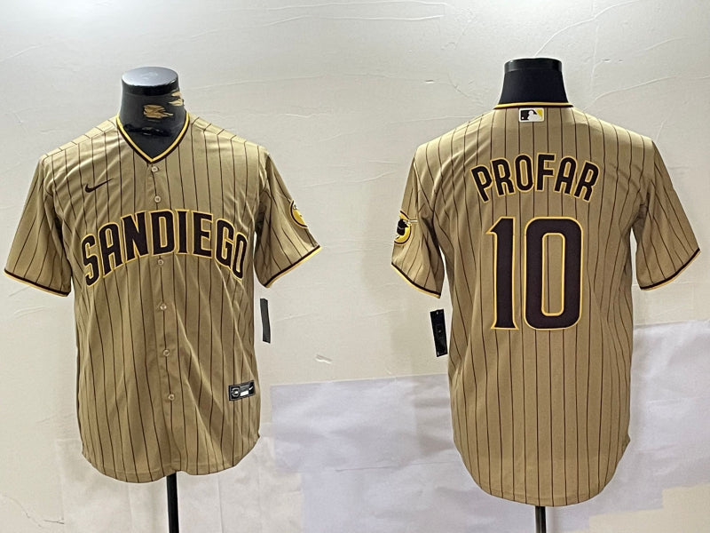 Men’s San Diego Padres Jurickson Profar #10 Tan Alternate Limited Jersey