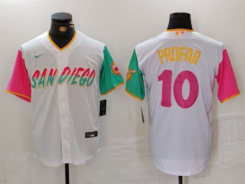 Men’s San Diego Padres Jurickson Profar #10 White City Connect Limited Jersey