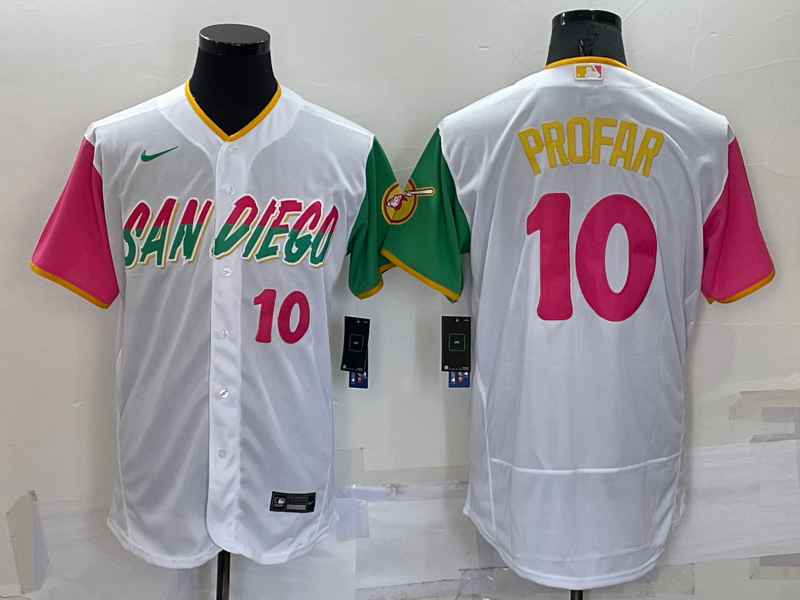 Men’s San Diego Padres Jurickson Profar #10 White Stitched Jersey