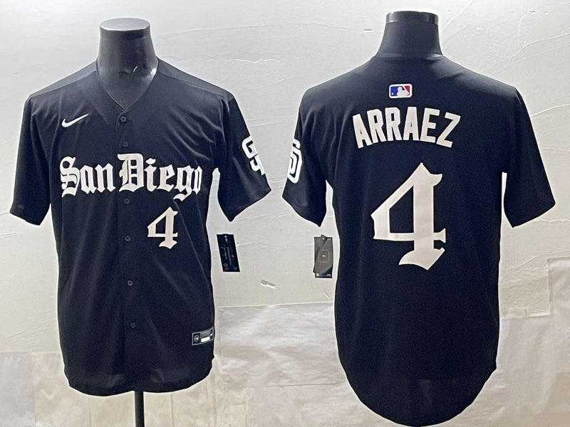 Men’s San Diego Padres Luis Arraez #4 Black Jersey