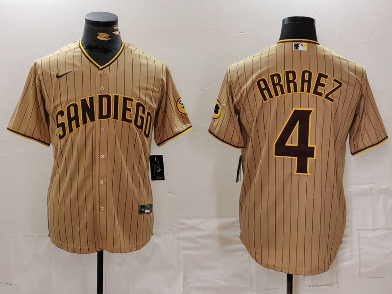 Men’s San Diego Padres Luis Arraez #4 Tan Limited Jersey