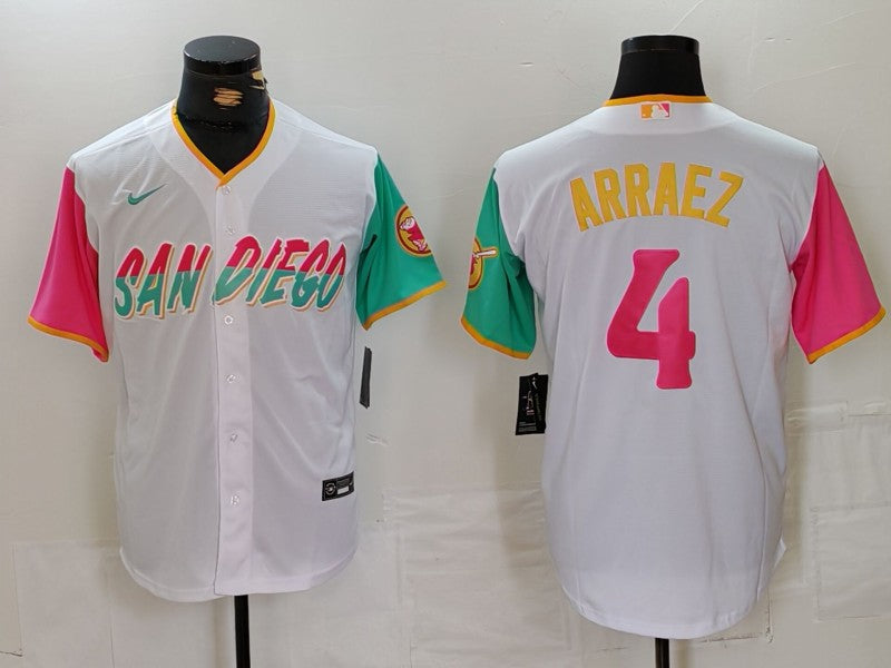 Men’s San Diego Padres Luis Arraez #4 White City Connect Limited Jersey