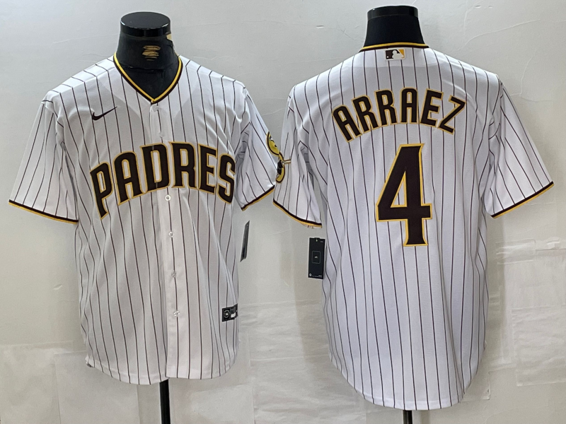 Men’s San Diego Padres Luis Arraez #4 White Jersey