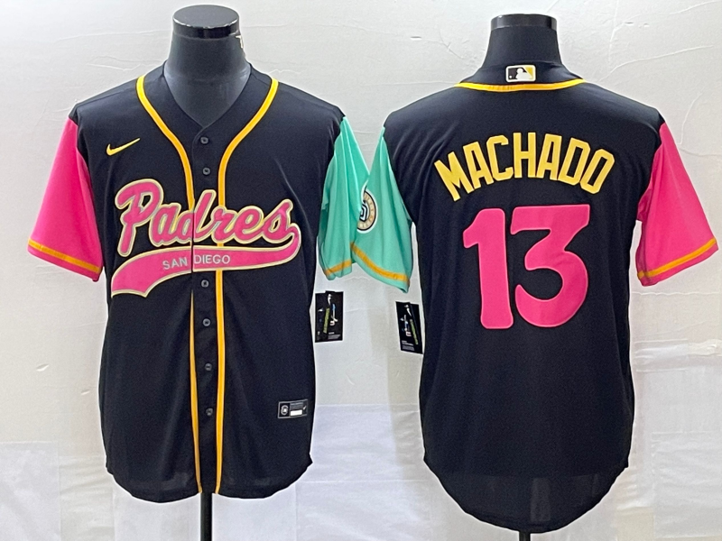 Men’s San Diego Padres Manny Machado #13 Black City Connect Jersey Joint Edition