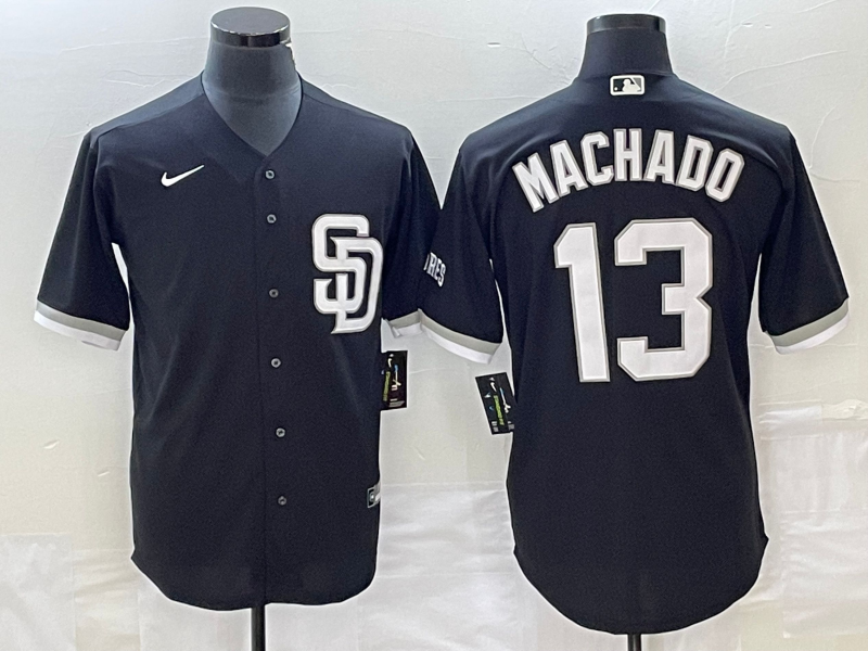 Men’s San Diego Padres Manny Machado #13 Black Jersey