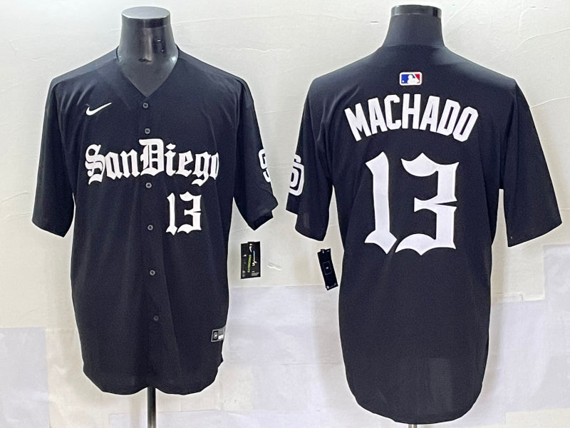 Men’s San Diego Padres Manny Machado #13 Black Jersey