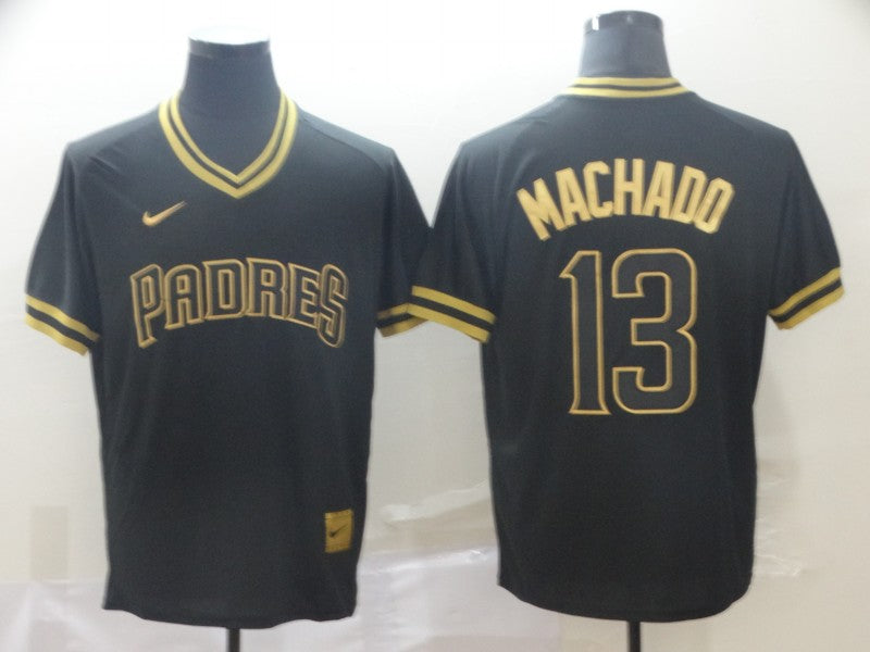 Men’s San Diego Padres Manny Machado #13 Black Stitched Jersey