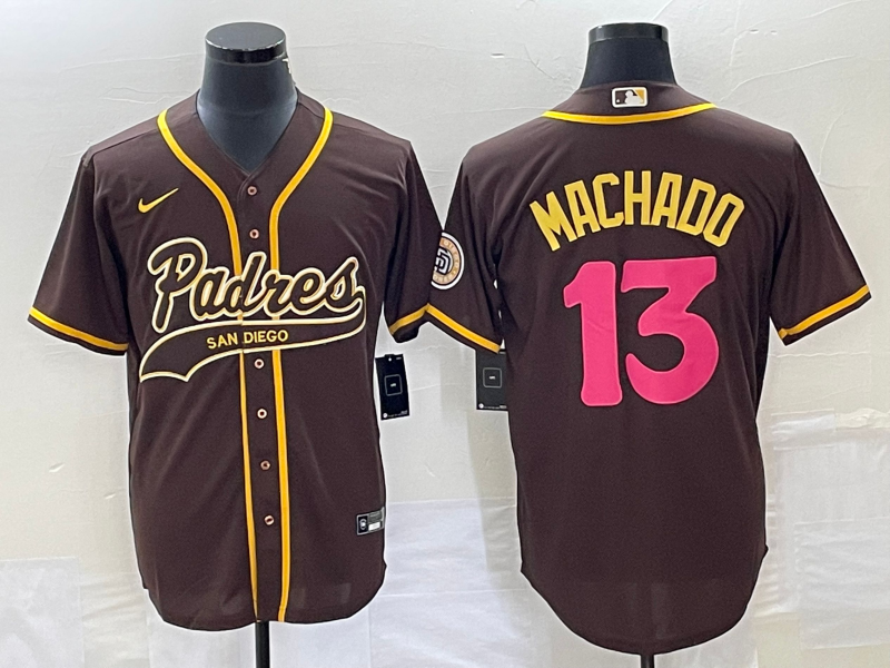 Men’s San Diego Padres Manny Machado #13 Brown Jersey Joint Edition