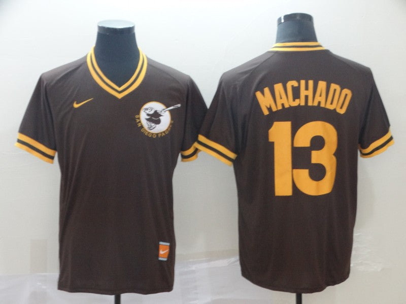 Men’s San Diego Padres Manny Machado #13 Brown Stitched Jersey